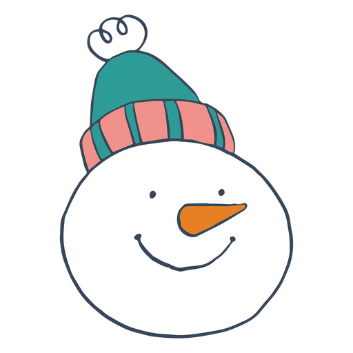 Dibujos animados simples de Navidad muñeco de nieve Diseño PNG