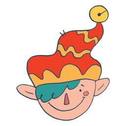 Elf Christmas simple cartoon PNG Design