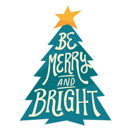 Merry and bright Christmas quote badge PNG Design