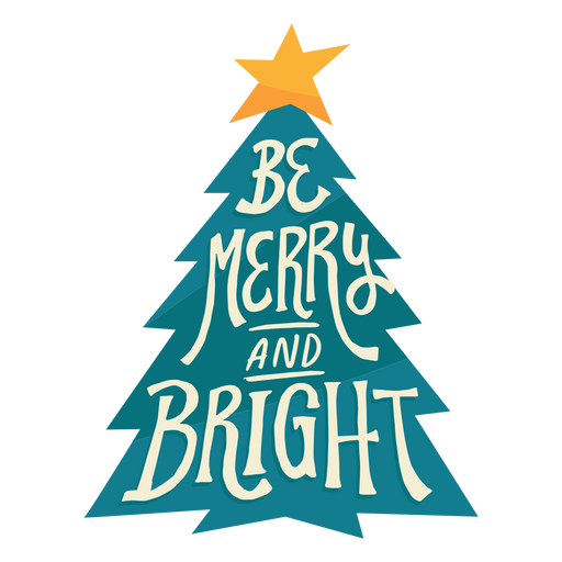 Merry and bright Christmas quote badge PNG Design
