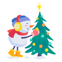 Schneemann-Weihnachtsbaumcharakter PNG-Design