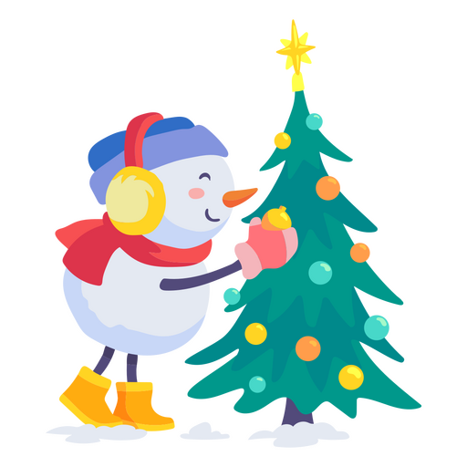 Personagem de árvore de Natal de boneco de neve Desenho PNG