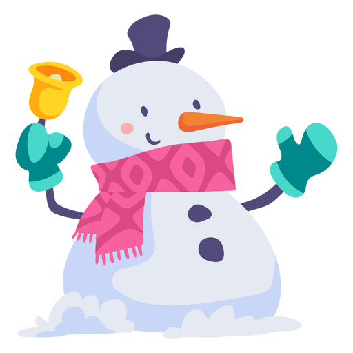 Personaje de cascabel de muñeco de nieve Diseño PNG