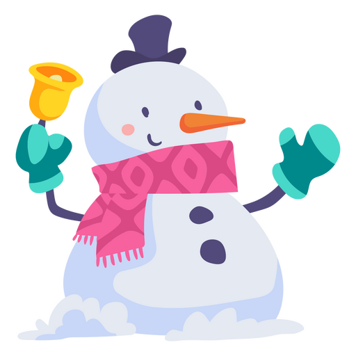 Snowman jingle bell character PNG Design