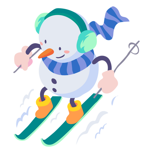 Personaje de esquí de muñeco de nieve Diseño PNG