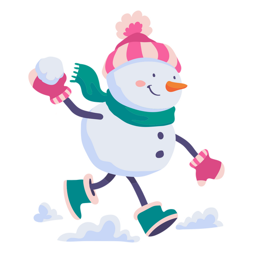 Personaje de bola de nieve de muñeco de nieve Diseño PNG