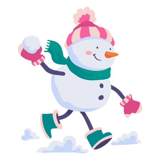 Snowman snowball character PNG Design