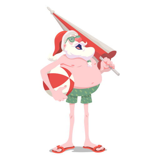 Personagem de Natal de Papai Noel de verão Desenho PNG