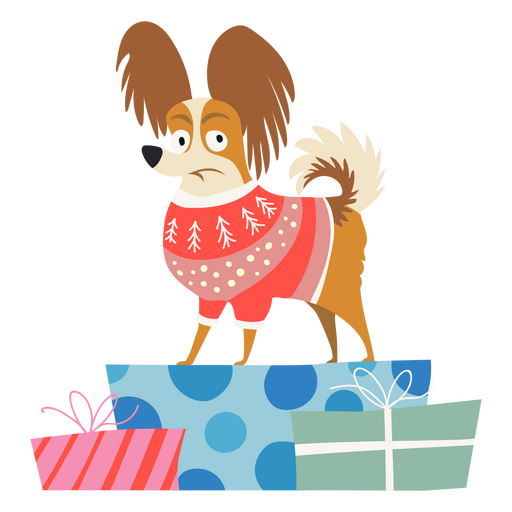 Christmas holiday presents dog character