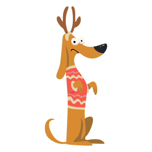 Personaje de perro mascota de vacaciones de navidad