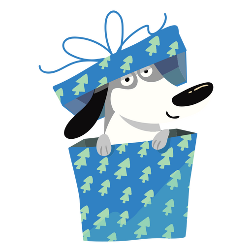 Christmas holiday present dog pet character PNG Design