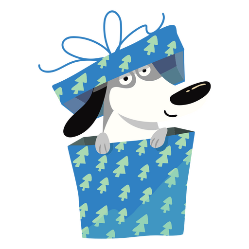 Personagem de estimação de cachorro de presente de feriado de natal Desenho PNG