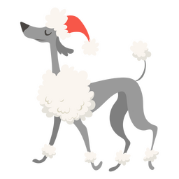Personaje de mascota de perro de sombrero de navidad Diseño PNG