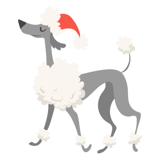 Personaje de mascota de perro de sombrero de navidad Diseño PNG
