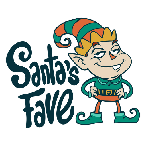 Santa's fave Christmas elf quote badge PNG Design