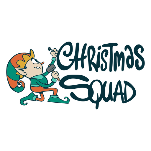 Christmas squad elf quote badge PNG Design