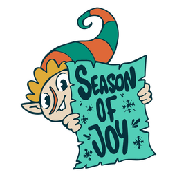 Season of joy Christmas elf quote badge PNG Design