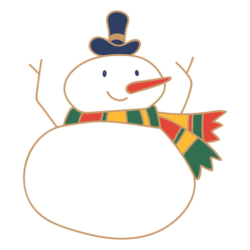 Chapéu de natal e boneco de neve de cachecol Desenho PNG