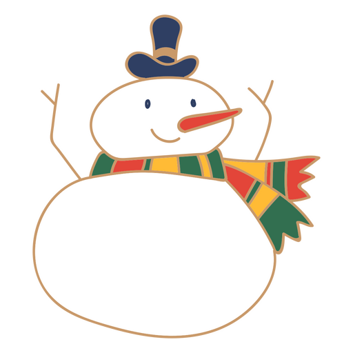 Christmas hat and scarf snowman PNG Design