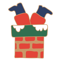 Traço de cor de chaminé de papai noel Desenho PNG