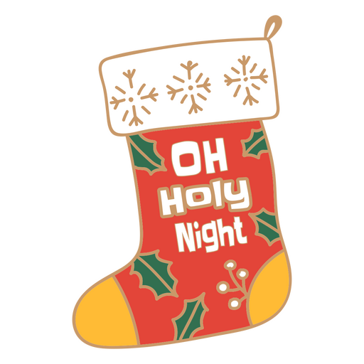 Insignia de cita de calcetín navideño de noche santa Diseño PNG