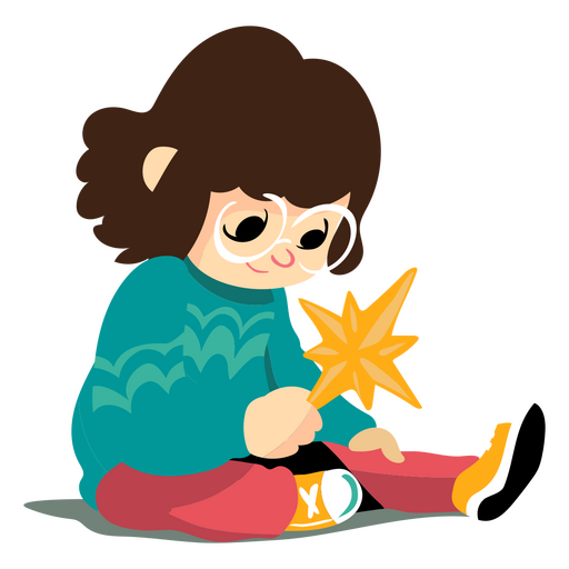 Adorno navideño niño estrella Diseño PNG