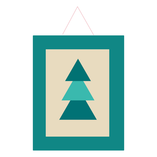 Christmas tree hanging frame PNG Design