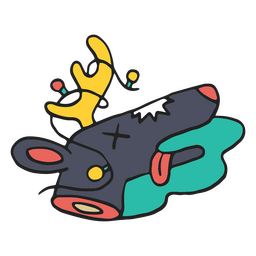 Reno borracho trazo de color anti navidad Diseño PNG