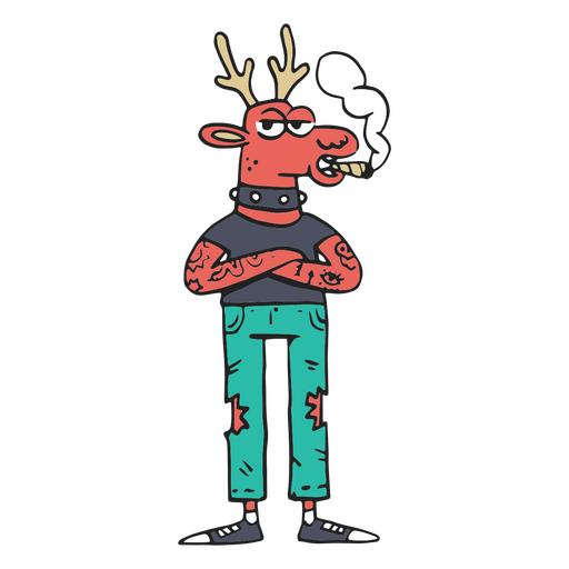 Reno navideño punk Diseño PNG