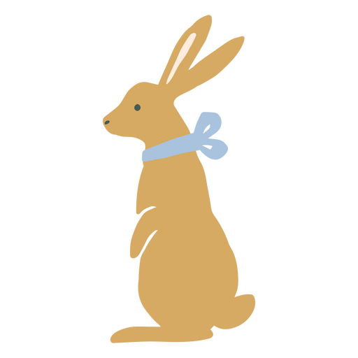 Cartoon rabbit with a ribbon PNG Design