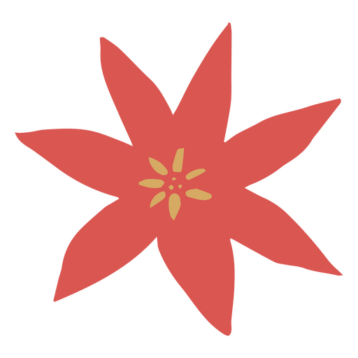 Minimalist red flower icon PNG Design