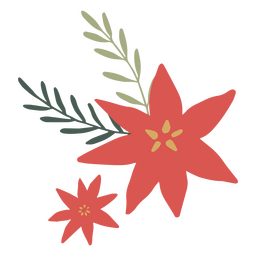 Red flowers minimalist icon PNG Design