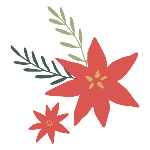Minimalistische Ikone der roten Blumen PNG-Design