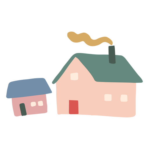 Cute minimalist houses icon PNG Design