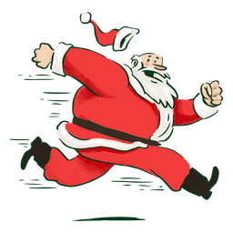 Correndo Papai Noel Desenho PNG