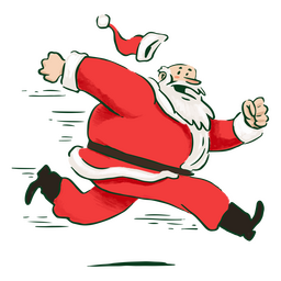 Running Santa Claus PNG Design