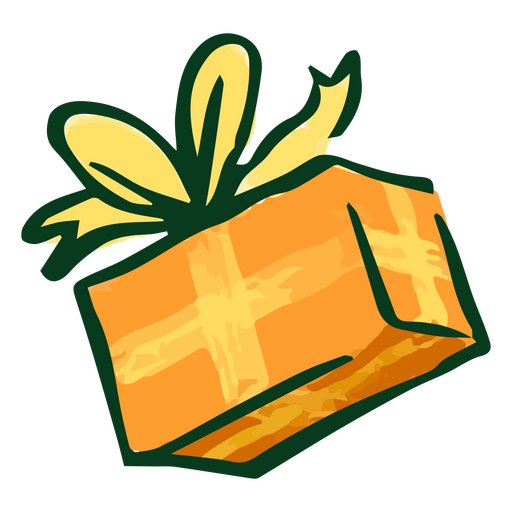 Christmas gift box with a ribbon icon PNG Design