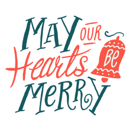 Hearts be merry Christmas quote badge PNG Design
