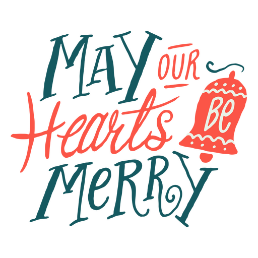 Hearts be merry Christmas quote badge