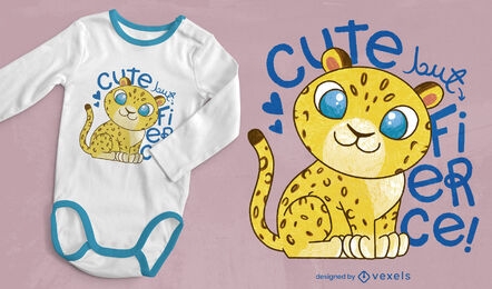 Design de t-shirt psd bebê leopardo fofo