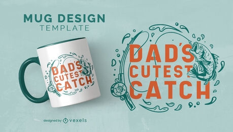 Family dad fishing pun mug template