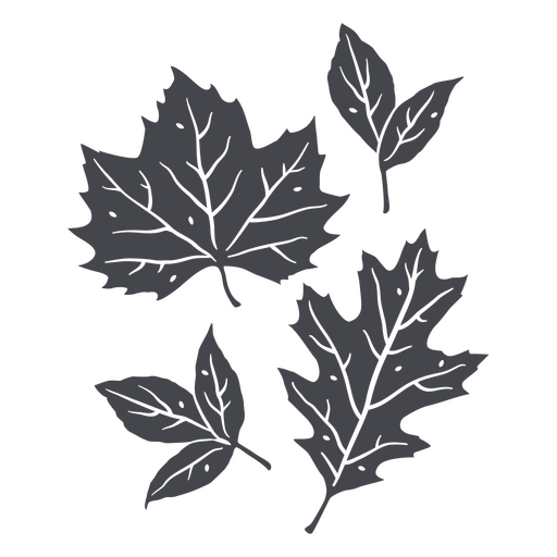Icono de silueta de hojas de otoño de acción de gracias