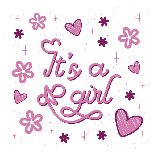 It's a girl gender reveal quote PNG Design