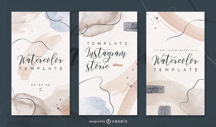 Watercolor strokes instagram story template