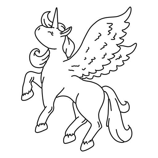 Einhorn streichelt glücklich PNG-Design