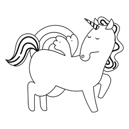 Unicorn stroke simple PNG Design