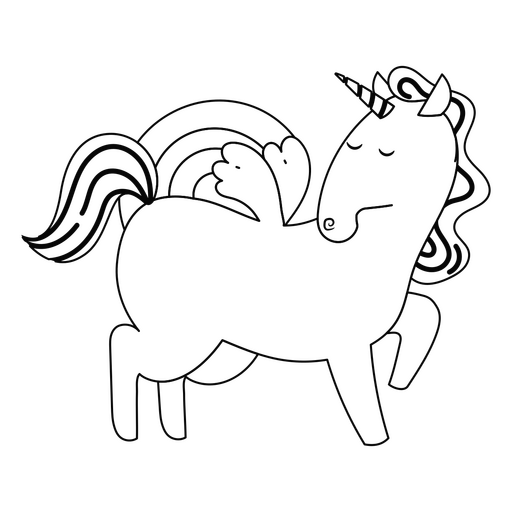 Unicorn stroke simple PNG Design