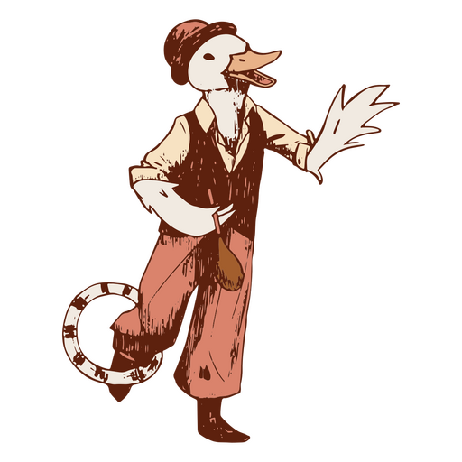 Carácter de pato malabarista Diseño PNG