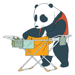 Diseño PNG Y SVG De Panda Lavando Ropa Para Camisetas