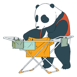 Panda wäscht Wäsche PNG-Design Transparent PNG